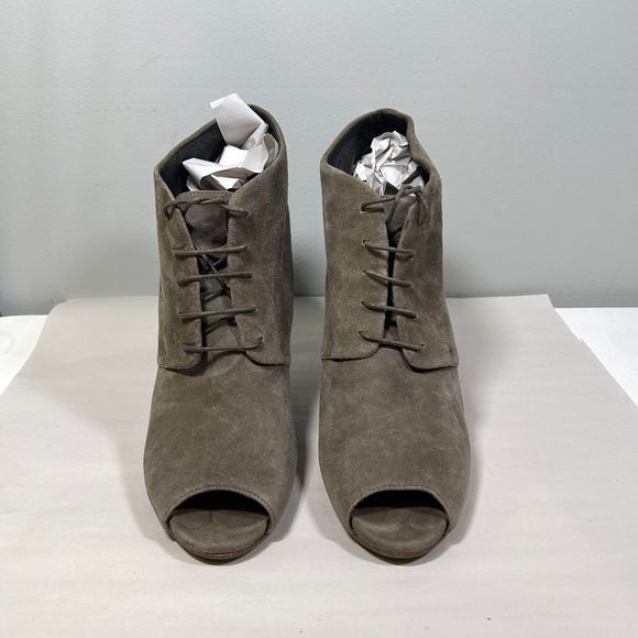 J Crew Archer Italy Suede Peep Toe Ankle Bootie Heels Womens 10 - Picture 2 of 11